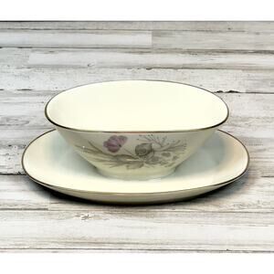Rosenthal Parisian Spring Gravy Boat With Attached Underplate Gold Trim